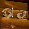 Wave Stud Earrings For Women, Trendy Micro Inlaid Zircon European Style Fashion Ear Jewelry view 4