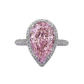 Women's Luxury Zircon Inlaid Sparkling Ring, Fashion Engagement Wedding Jewelry Gift view 5
