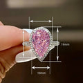 Women's Luxury Zircon Inlaid Sparkling Ring, Fashion Engagement Wedding Jewelry Gift view 4