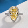 Women's Luxury Zircon Inlaid Sparkling Ring, Fashion Engagement Wedding Jewelry Gift view 1