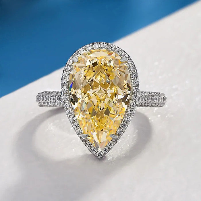 Women's Luxury Zircon Inlaid Sparkling Ring, Fashion Engagement Wedding Jewelry Gift