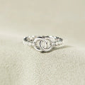 Minimalist Micro Inlaid Ring For Women, Shiny European Korean Style Buckle Gift Jewelry view 3