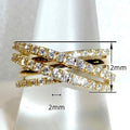 European American Cross Line Multi Layer Ring For Women With Micro Inlay Fashion Statement Jewelry view 4