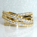 European American Cross Line Multi Layer Ring For Women With Micro Inlay Fashion Statement Jewelry view 1