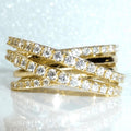 European American Cross Line Multi Layer Ring For Women With Micro Inlay Fashion Statement Jewelry view 3