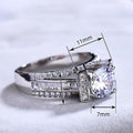 European Style Four Prong Zircon Geometric Ring For Women Fashion Banquet Engagement Jewelry view 4