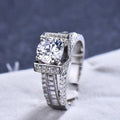 European Style Four Prong Zircon Geometric Ring For Women Fashion Banquet Engagement Jewelry view 2