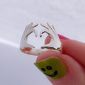 European American Adjustable Open Heart Gesture Ring For Couples, Minimalist Fashion Finger Ring view 2