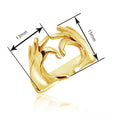 European American Adjustable Open Heart Gesture Ring For Couples, Minimalist Fashion Finger Ring view 4