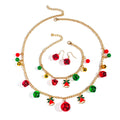 Luxury Christmas Bell And Tree Enamel Alloy Jingle Charm Red Green Holiday Jewelry Drop Earrings view 5