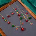 Luxury Christmas Bell And Tree Enamel Alloy Jingle Charm Red Green Holiday Jewelry Drop Earrings view 4