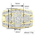 Luxury European American Shiny Geometric Ring For Women, Fashion Banquet Statement Finger Jewelry view 3