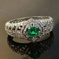 Luxury Four Prong Inlaid Ring For Women, Sparkling Elegant Banquet Finger Ring Fashion Jewelry view 2