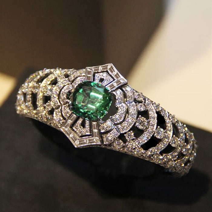 Luxury Four Prong Inlaid Ring For Women, Sparkling Elegant Banquet Finger Ring Fashion Jewelry