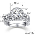 Luxury Designer Couple Ring With Round Zircon Inlay, Light Wedding Bridal Finger Ring For Women view 4