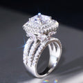Square Zircon Ring For Women With Water Drop Design Sparkling Fashion Wedding Banquet Jewelry view 2