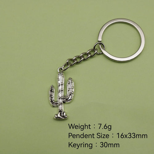Metal Cactus Keychain Bag Charm Gift