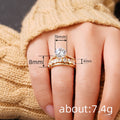 Elegant Three Piece Zircon Inlaid Ring Set For Women Wedding Party Fashion Jewelry view 5