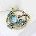 Alloy Rhinestone Peace Dove Brooch Cartoon Lapel Pin For Suits view 3