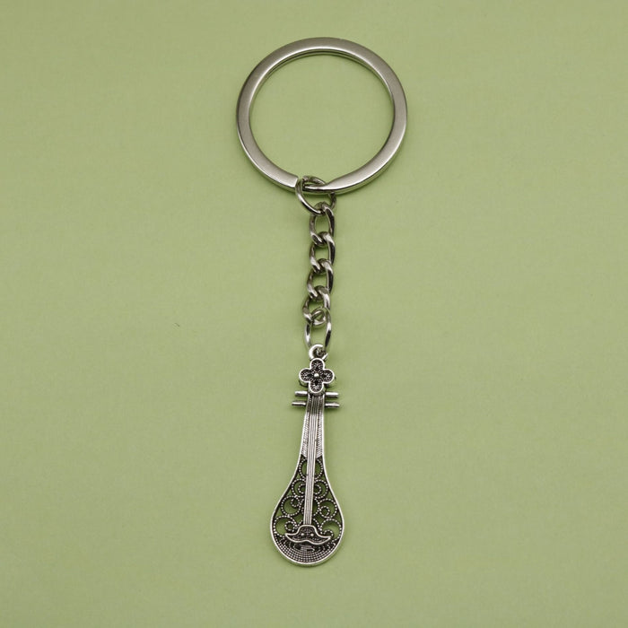 Zinc Alloy Guitar Shape Keychain Bag Charm Gift
