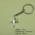 Zinc Alloy Four Point Star Keychain Bag Charm view 2