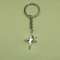 Zinc Alloy Four Point Star Keychain Bag Charm view 1