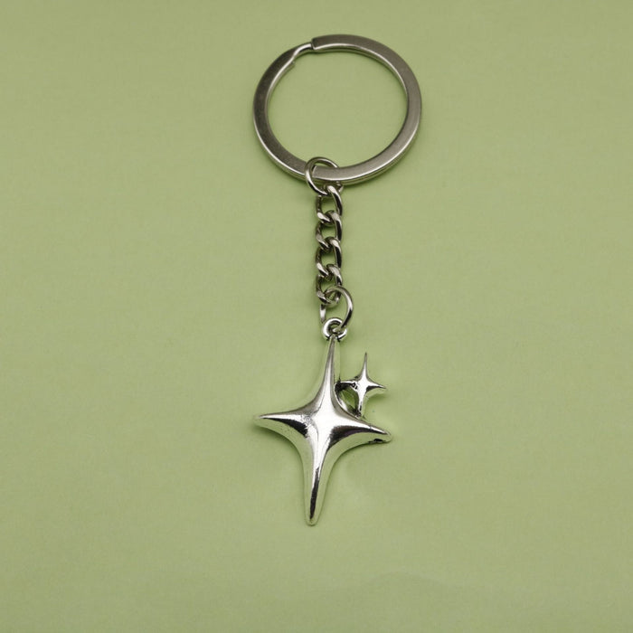 Zinc Alloy Four Point Star Keychain Bag Charm