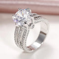 Luxury Full Cubic Zirconia Pave Ring For Women, Elegant Light Luxury Fashion Statement Finger Ring view 5