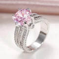 Luxury Full Cubic Zirconia Pave Ring For Women, Elegant Light Luxury Fashion Statement Finger Ring view 2