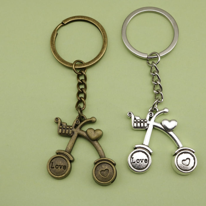 Metal Bicycle Keychain Bag Charm Gift