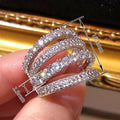 European Geometric Ring For Women, Micro Pave Zircon Multilayer Line Fashion Jewelry view 4