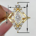 Marquise Geometric Ring For Women, Light Luxury Sparkling Band For Engagement Styling view 4