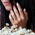 Marquise Geometric Ring For Women, Light Luxury Sparkling Band For Engagement Styling view 3