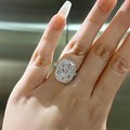 Luxury Sparkling Ring For Women With Four Prong Zircon Setting Banquet Wedding Jewelry view 3