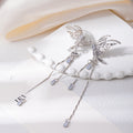 Luxury Zircon Butterfly Tassel Ear Cuff Clip On No Piercing Fairy Wing Alloy Drop Earrings view 2