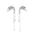 Luxury Zircon Butterfly Tassel Ear Cuff Clip On No Piercing Fairy Wing Alloy Drop Earrings view 5