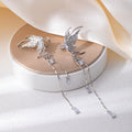 Luxury Zircon Butterfly Tassel Ear Cuff Clip On No Piercing Fairy Wing Alloy Drop Earrings view 3