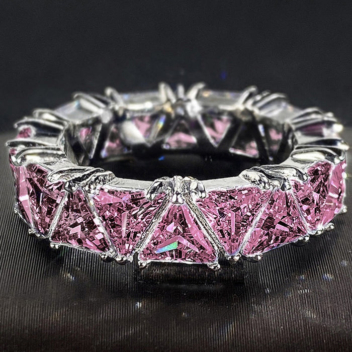 Luxury Titanium Zircon Full Pave Ring For Women, Party Birthday Gift Fashion Jewelry Accessory