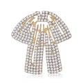 Alloy Rhinestone Bow Brooch For Elegant Women Clothing Decoration view 5