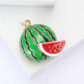 Alloy Enamel Round Watermelon Brooch Simple Fruit Clothing Pin view 3