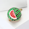 Alloy Enamel Round Watermelon Brooch Simple Fruit Clothing Pin view 2