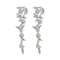 French Chic Faux Pearl Wheat Tassel Geometric Drop Earrings With Silver Pins view 5