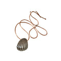 Silver Shell Oval Pendant Sweater Necklace Copper Geometric Light Luxury Collarbone Chain view 5