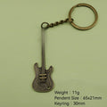 Metal Guitar Pendant Keychain For Bag Charm Gift view 2