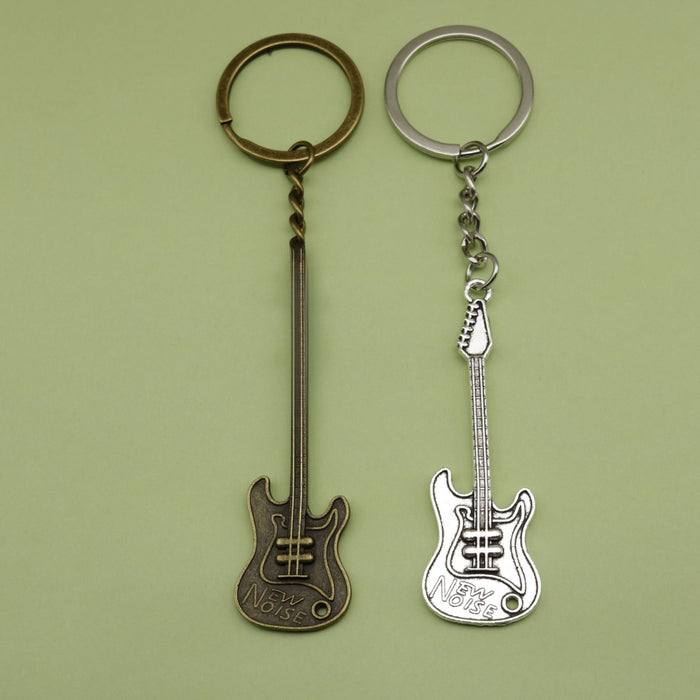 Metal Guitar Pendant Keychain For Bag Charm Gift