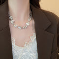Metal Shell Chain Linked Earrings Bracelet Necklace Jewelry Set, Fresh Vacation Style view 4
