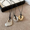Sweet Cool Alloy Hollow Double Heart Pendant Necklace, Fashion Clavicle Chain Jewelry view 1