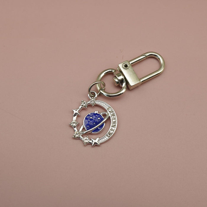Zinc Alloy Star Moon Planet Knot Keychain Bag Charm Gift