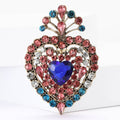 Alloy Rhinestone Heart Brooch For Women's Suits And Cardigans view 2