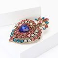 Alloy Rhinestone Heart Brooch For Women's Suits And Cardigans view 3